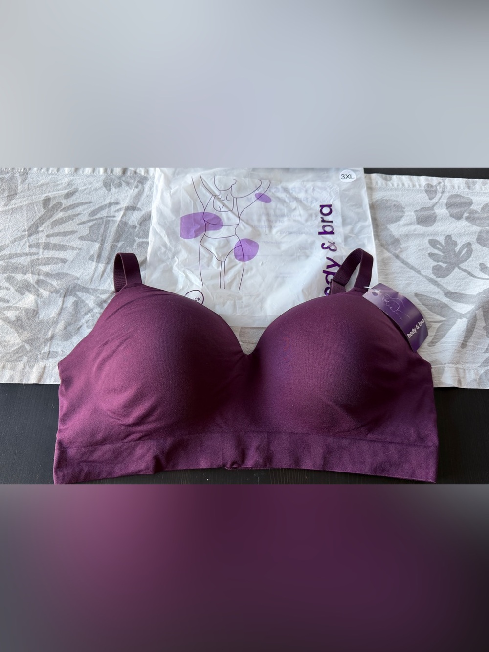Wireless Padded Comfort Bra — Deep Plum